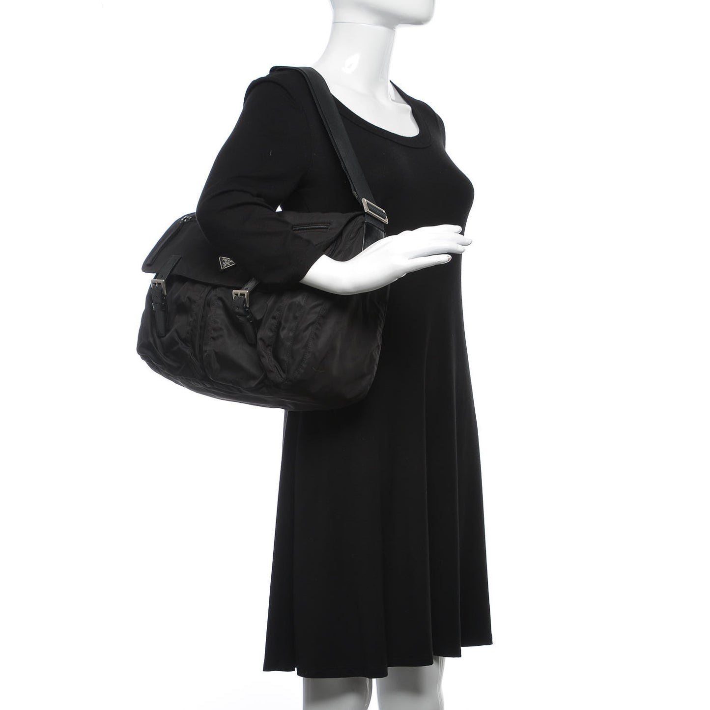 Tessuto Nylon Messenger Bag Black