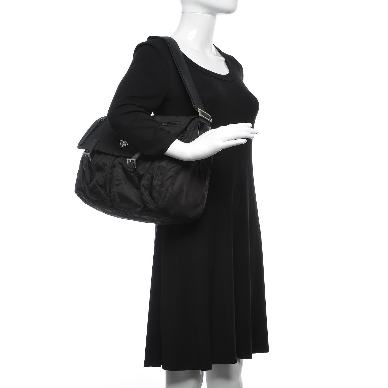 Prada Tessuto Nylon Messenger Bag Black 2 of 14