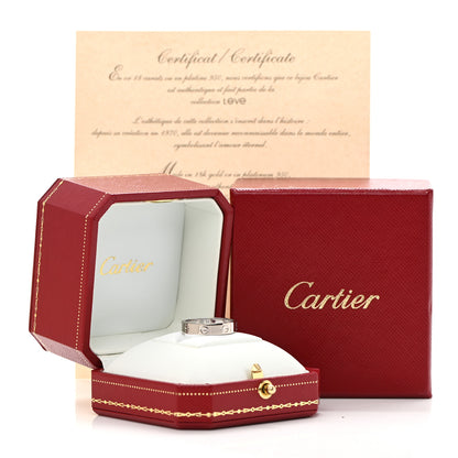 Cartier 18K White Gold Diamond 4mm LOVE Wedding Band Ring 54 6.75 5 of 5