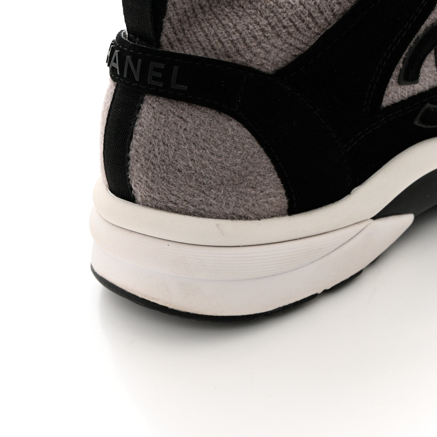 Fabric Suede Calfskin CC Sneakers 40 Grey Black