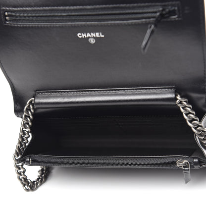 Chanel Lambskin Quilted Boy Wallet On Chain WOC Black 7 of 14