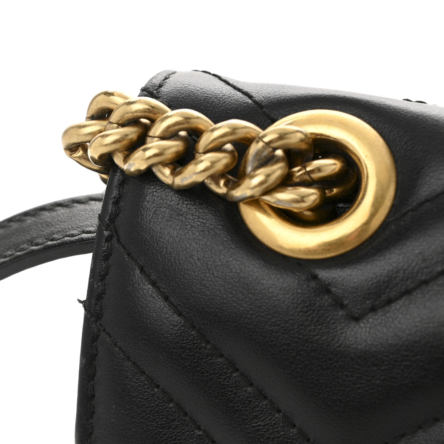 Gucci Calfskin Matelasse Small GG Marmont Shoulder Bag Black 11 of 11