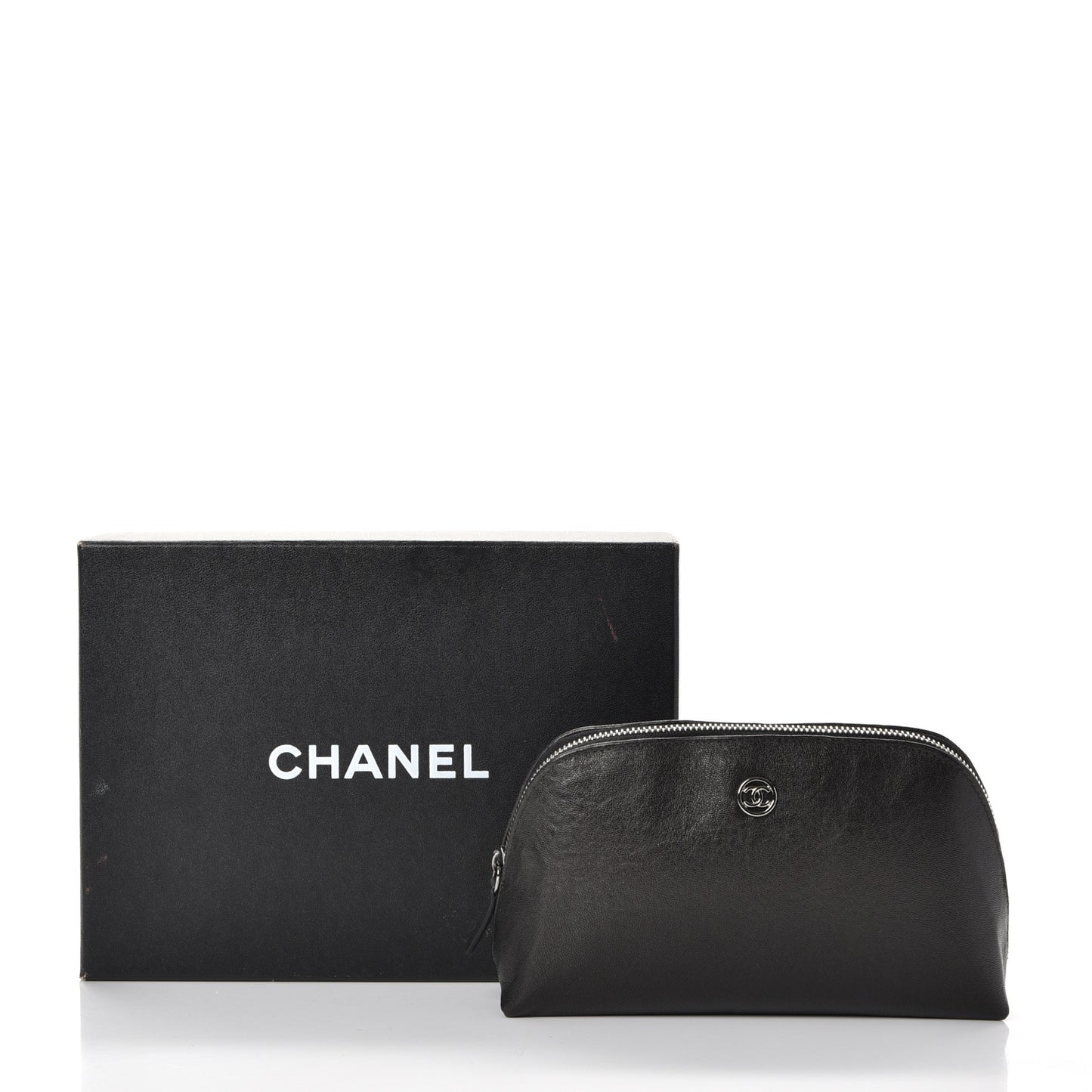 Calfskin Vanity Cosmetic Case Black