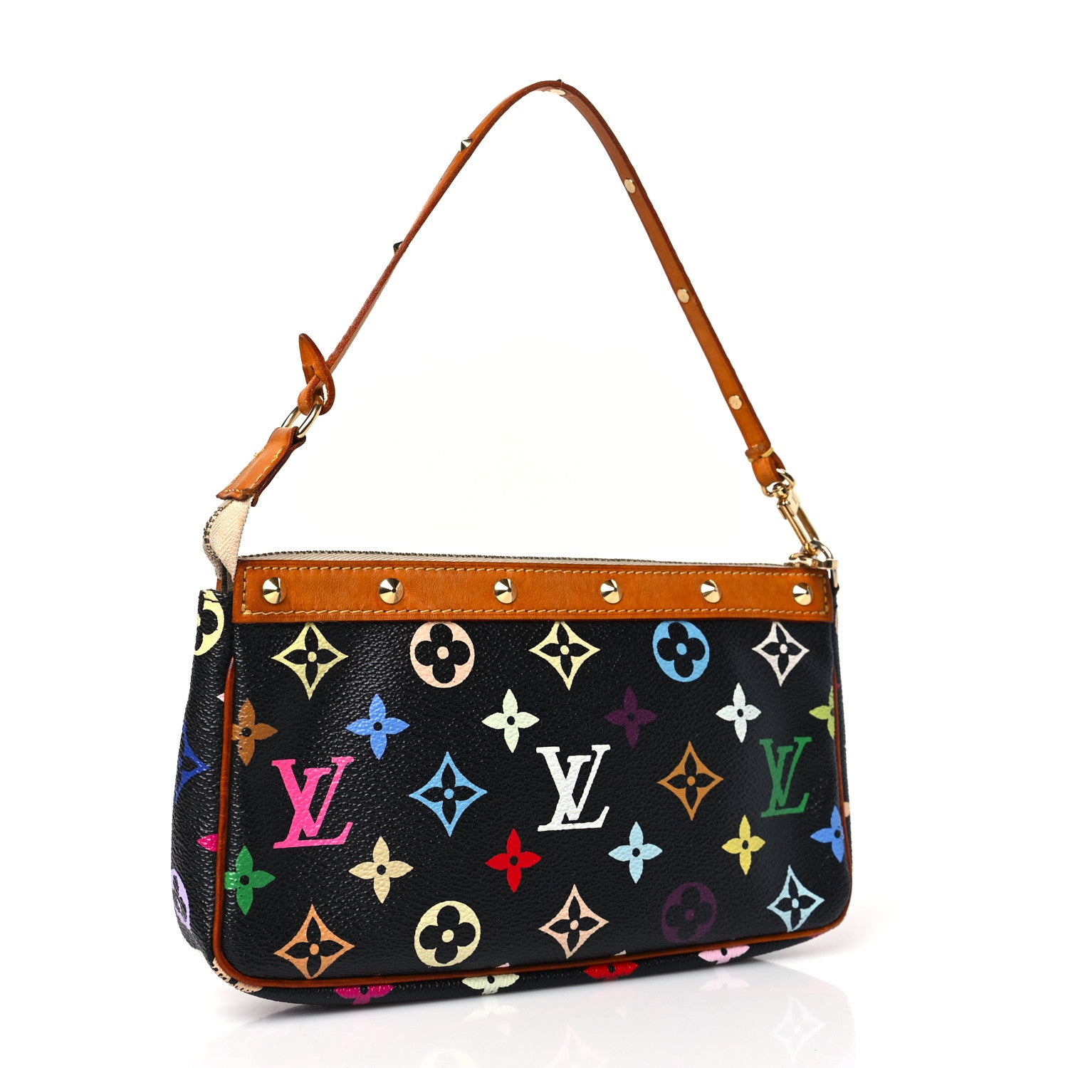Louis Vuitton Monogram Multicolor Pochette Accessories Black 3 of 8