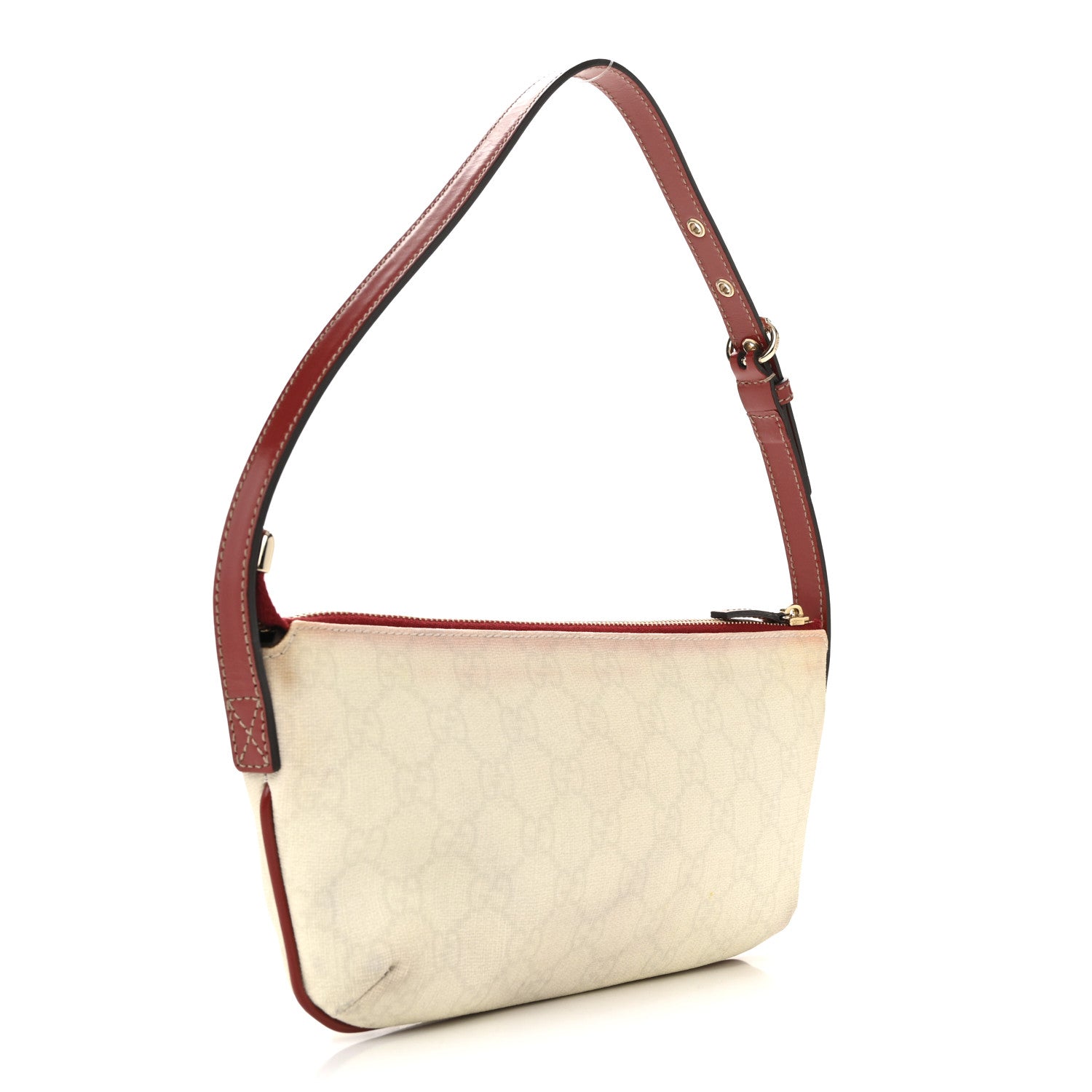 Gucci GG Plus Monogram Tattoo Heart Boat Pochette Off White Red 3 of 13