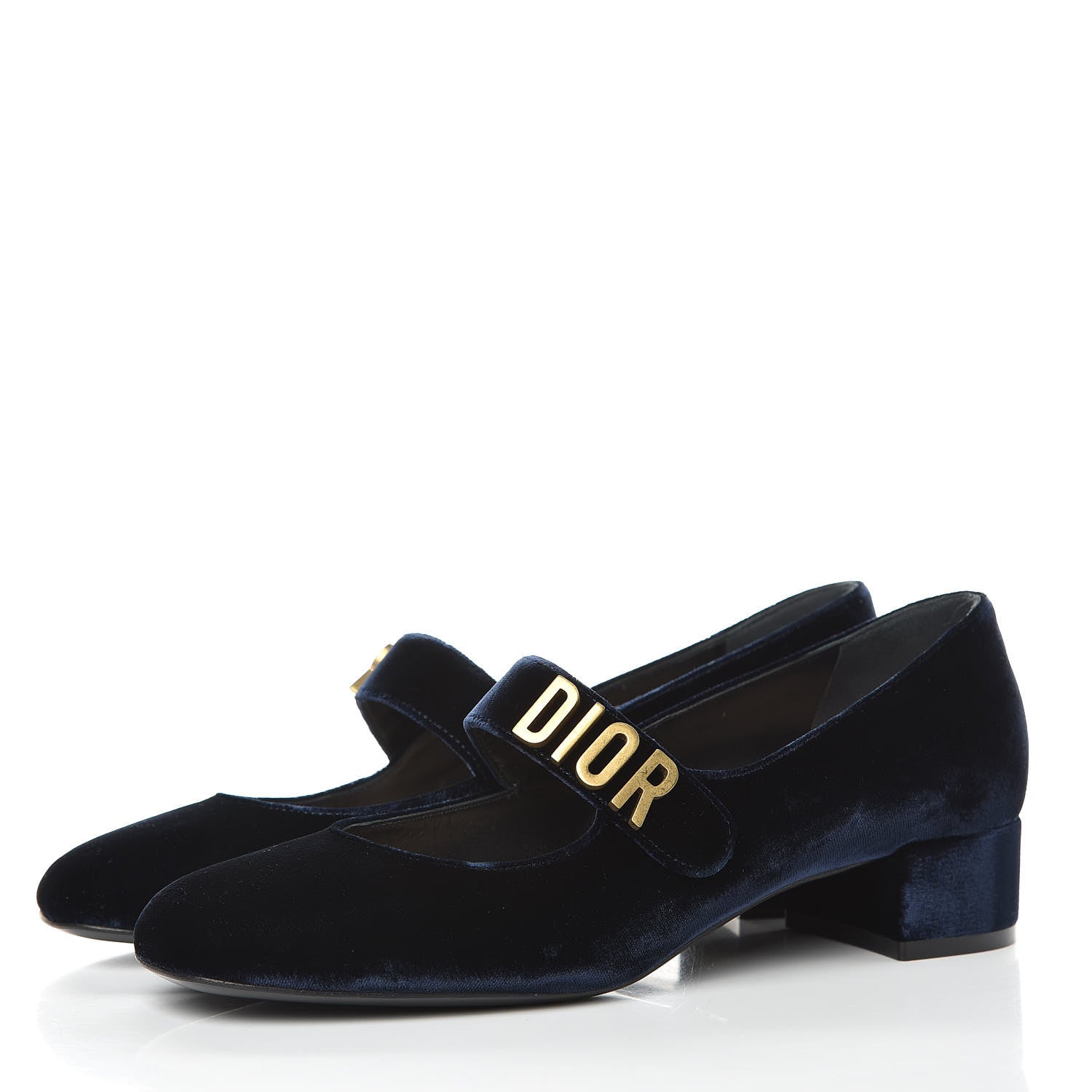 Christian Dior Velvet Baby-D Ballet Pumps 38 Deep Blue 3 of 9