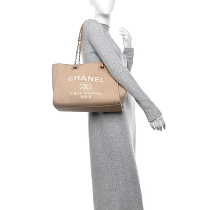 Chanel Mixed Fibers Small Deauville Tote Beige 2 of 13