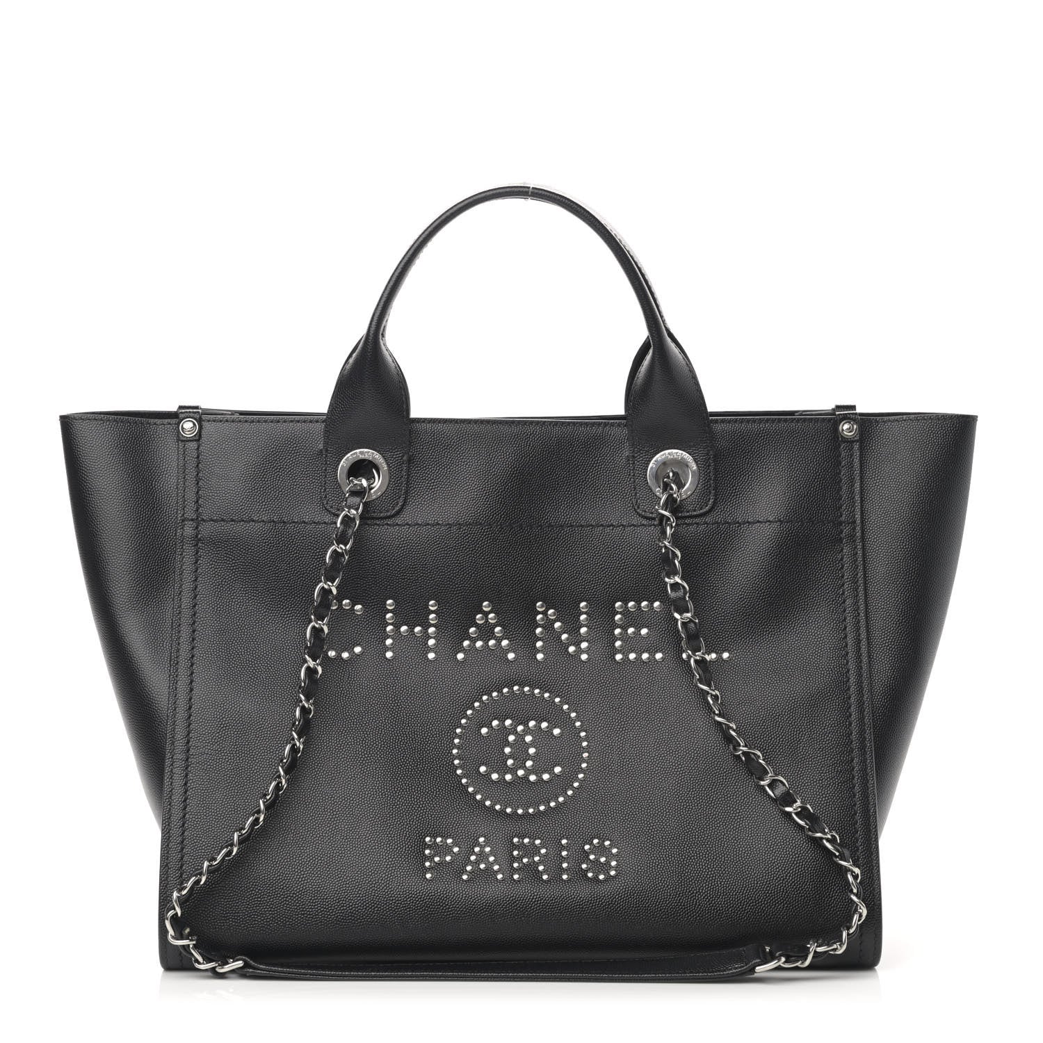 Chanel Caviar Small Studded Deauville Tote Black 1 of 11