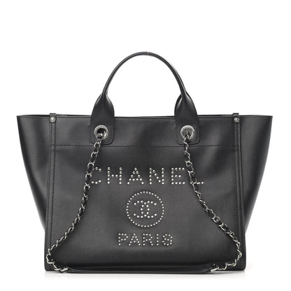 Chanel Caviar Small Studded Deauville Tote Black 1 of 11