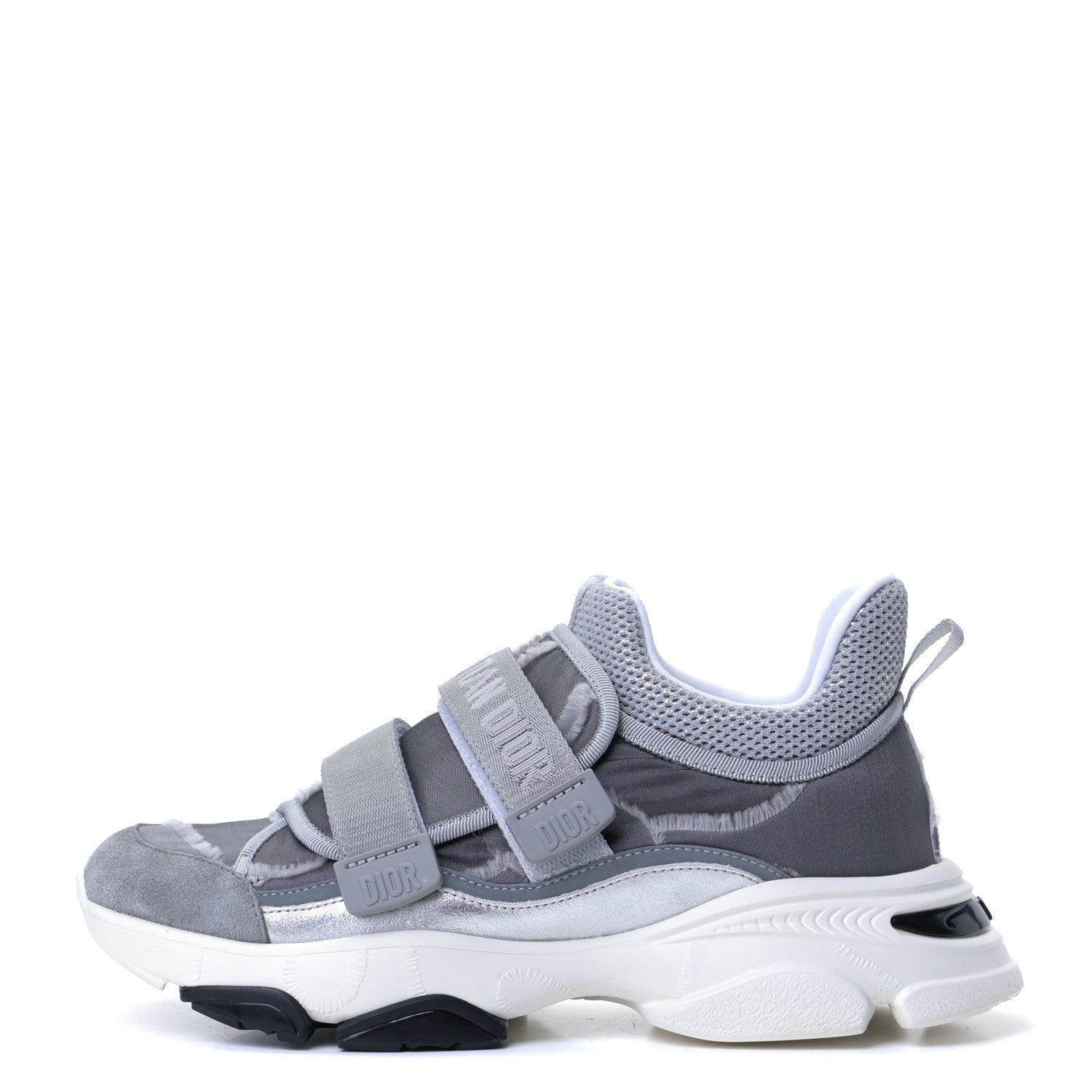 Christian Dior Technical Fabric Nylon Camouflage Womens D-Wander Sneakers 38.5 Silver 1 of 16