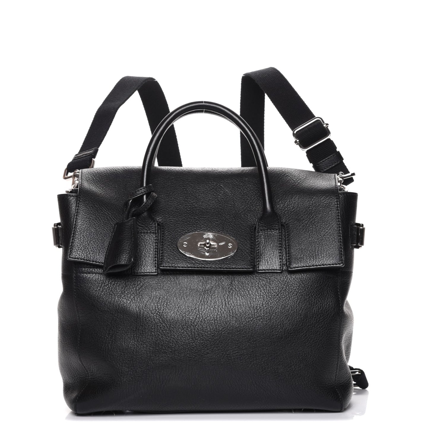 Natural Leather Cara Delevingne Convertible Satchel Black