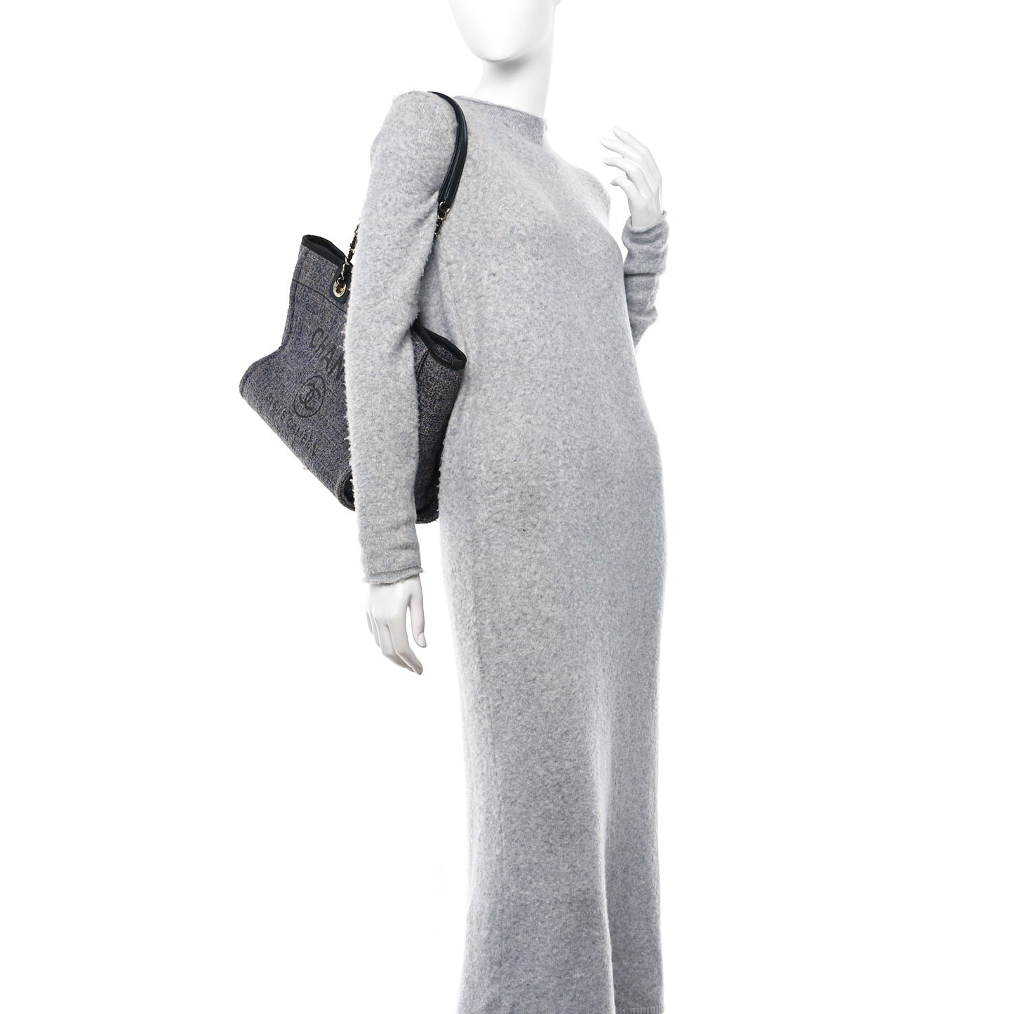 Lurex Boucle Small Deauville Tote Black