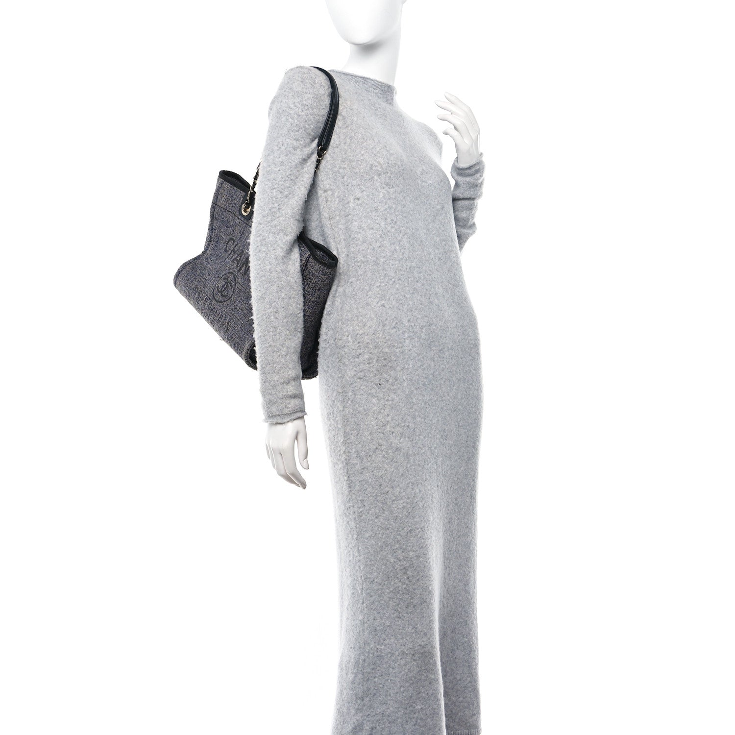 Chanel Lurex Boucle Small Deauville Tote Black 2 of 15