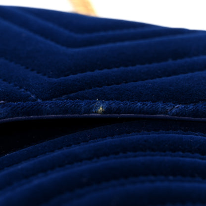 Gucci Velvet Matelasse Medium GG Marmont Shoulder Bag Cobalt Blue 13 of 14