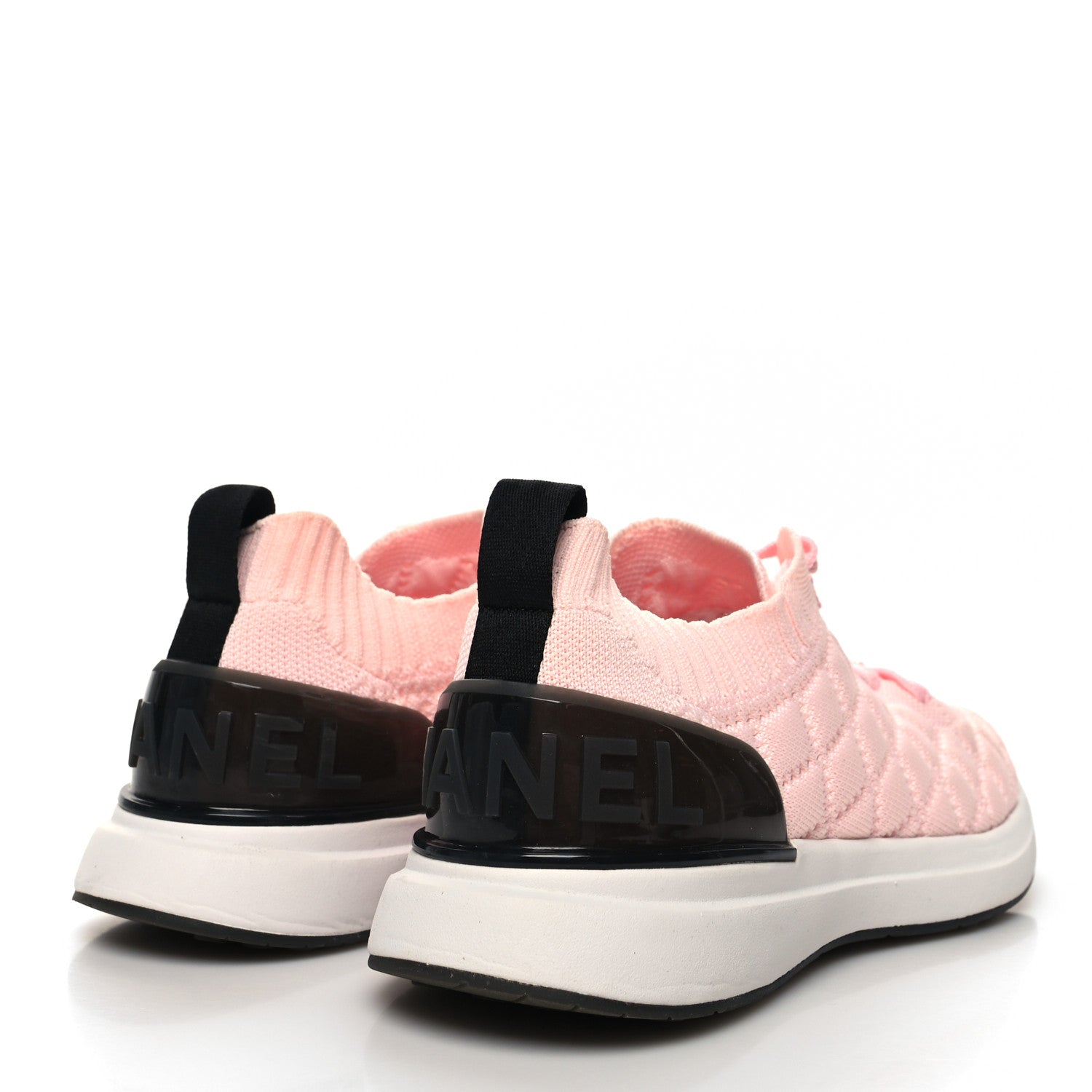 Chanel Mixed Fibers Quilted Womens CC Sneakers 39 Light Pink 4 of 7