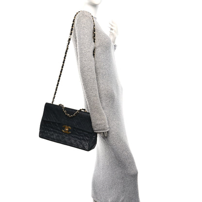 Chanel Lambskin Quilted XL Jumbo Single Flap Black 2 of 12
