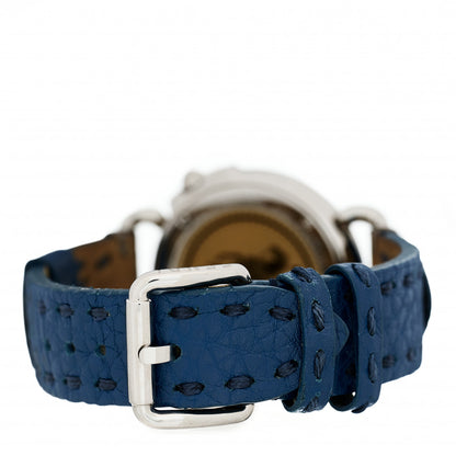 Fendi Stainless Steel Calfskin Mother of Pearl 37mm Selleria Quartz Watch Blue 3 of 4