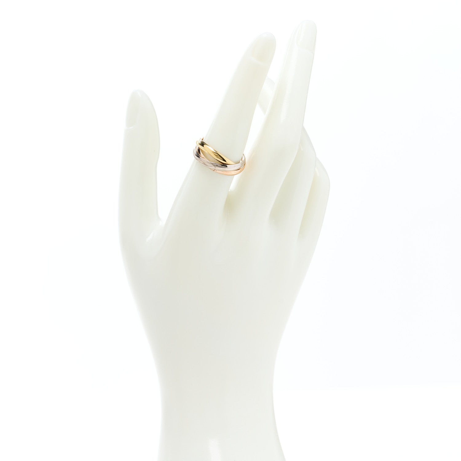 Cartier 18K Pink Yellow White Gold Small Trinity Ring 54 6.75 2 of 6