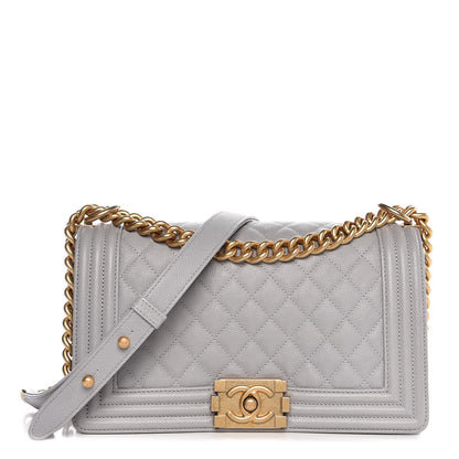 Chanel Caviar Quilted Medium Boy Flap Grey 1 of 8
