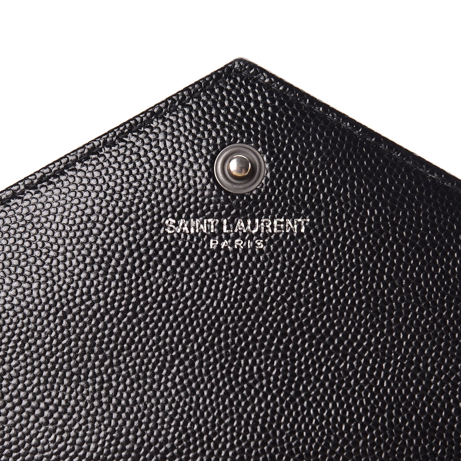 Saint Laurent Grain De Poudre Matelasse Chevron Monogram Chain Wallet Black 6 of 13