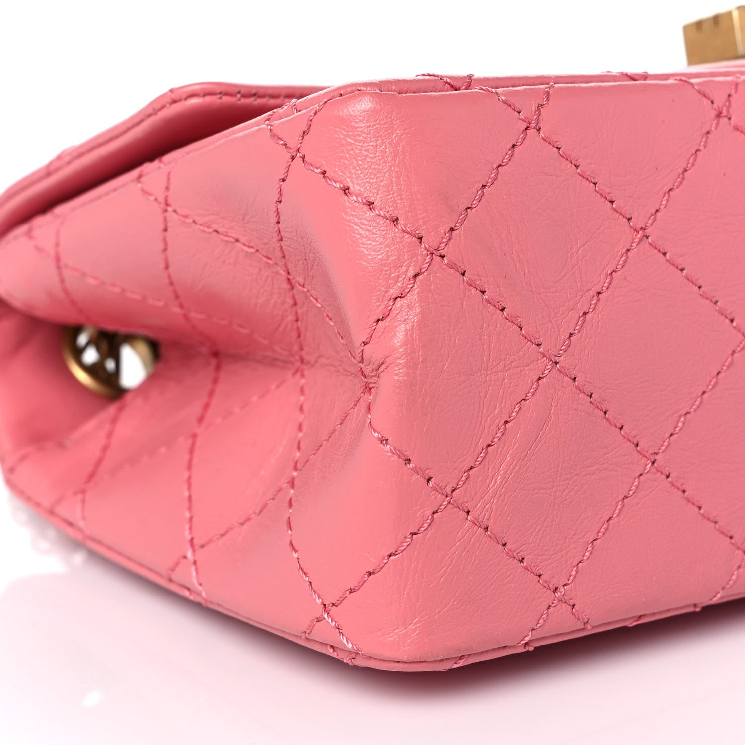 Chanel Aged Calfskin Quilted 2.55 Reissue Mini Flap Pink 7 of 9