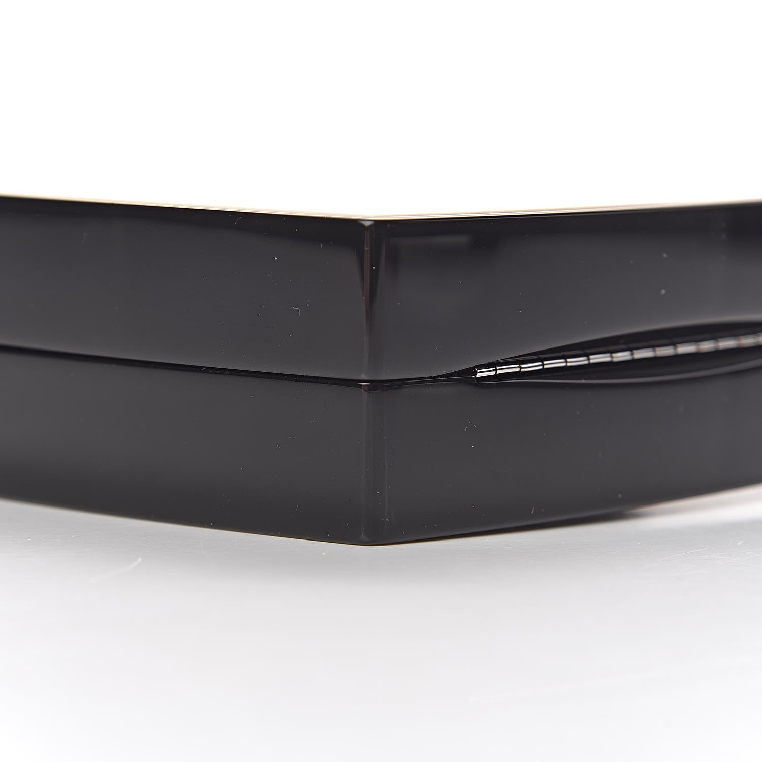 Chanel Plexiglass Compact Box Clutch Black Ivory 9 of 11