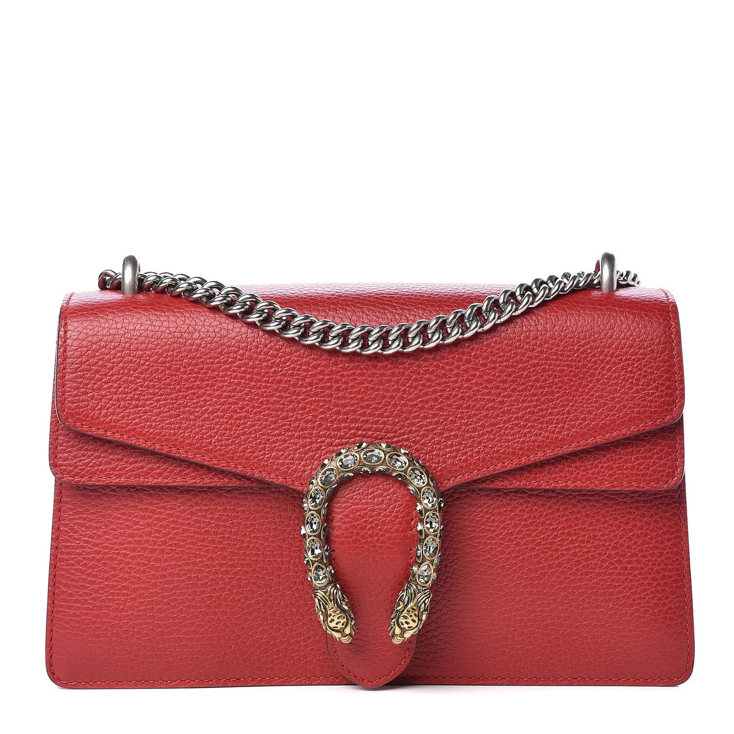 Dollar Calfskin Swarovski Crystal Small Dionysus Shoulder Bag Hibiscus Red