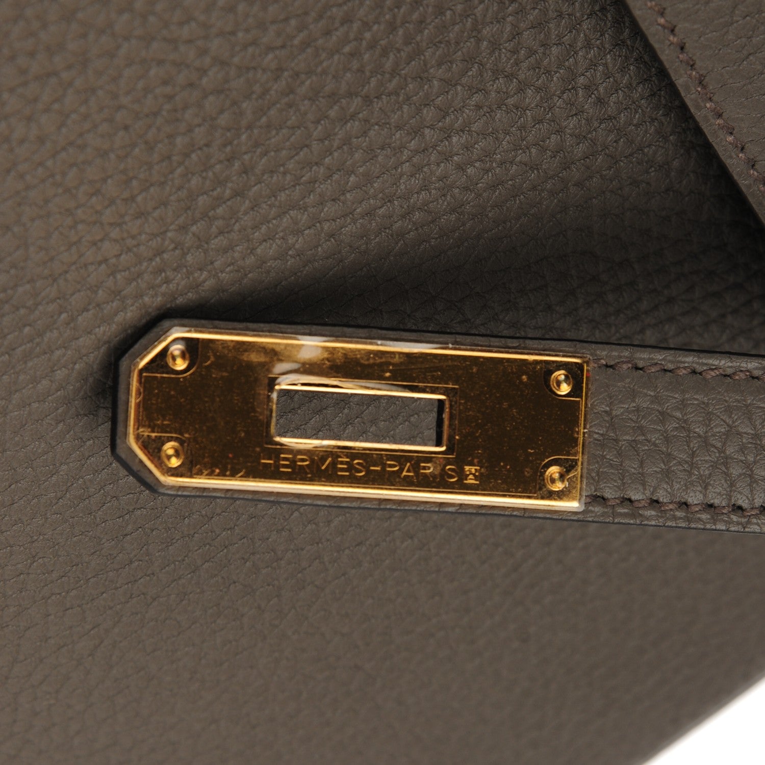 Hermes Taurillon Clemence Kelly Retourne 32 Etain 12 of 23