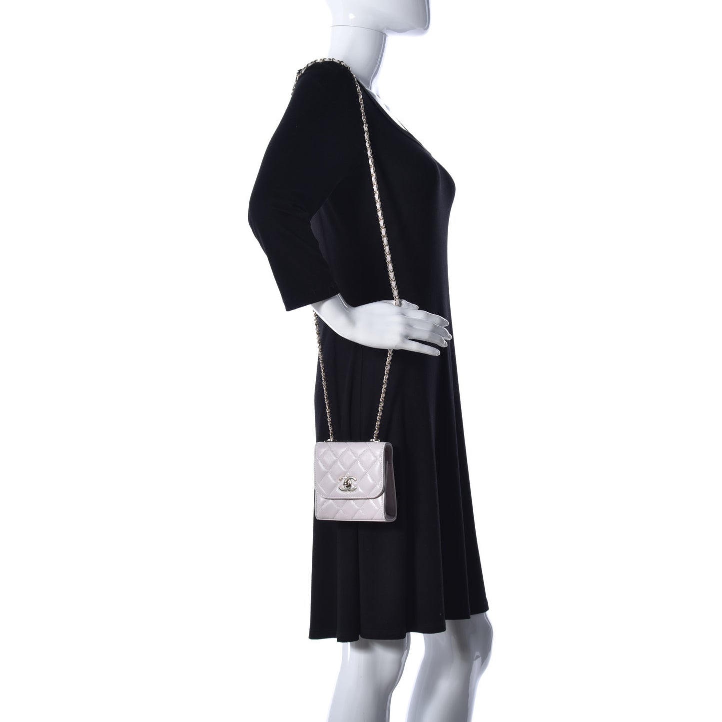 Lambskin Quilted Mini Trendy CC Clutch With Chain Lilas Lilac