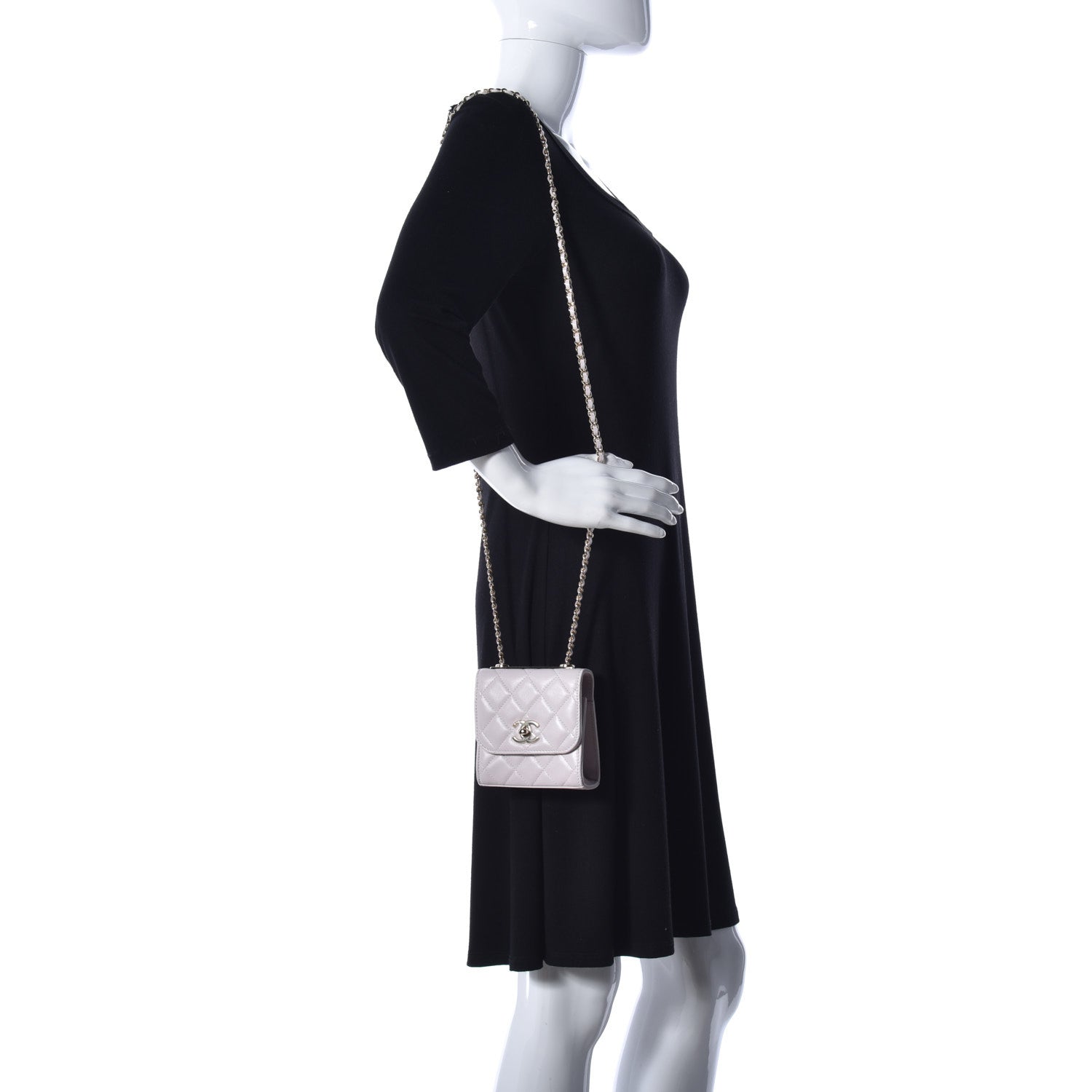 Chanel Lambskin Quilted Mini Trendy CC Clutch With Chain Lilas Lilac 2 of 11