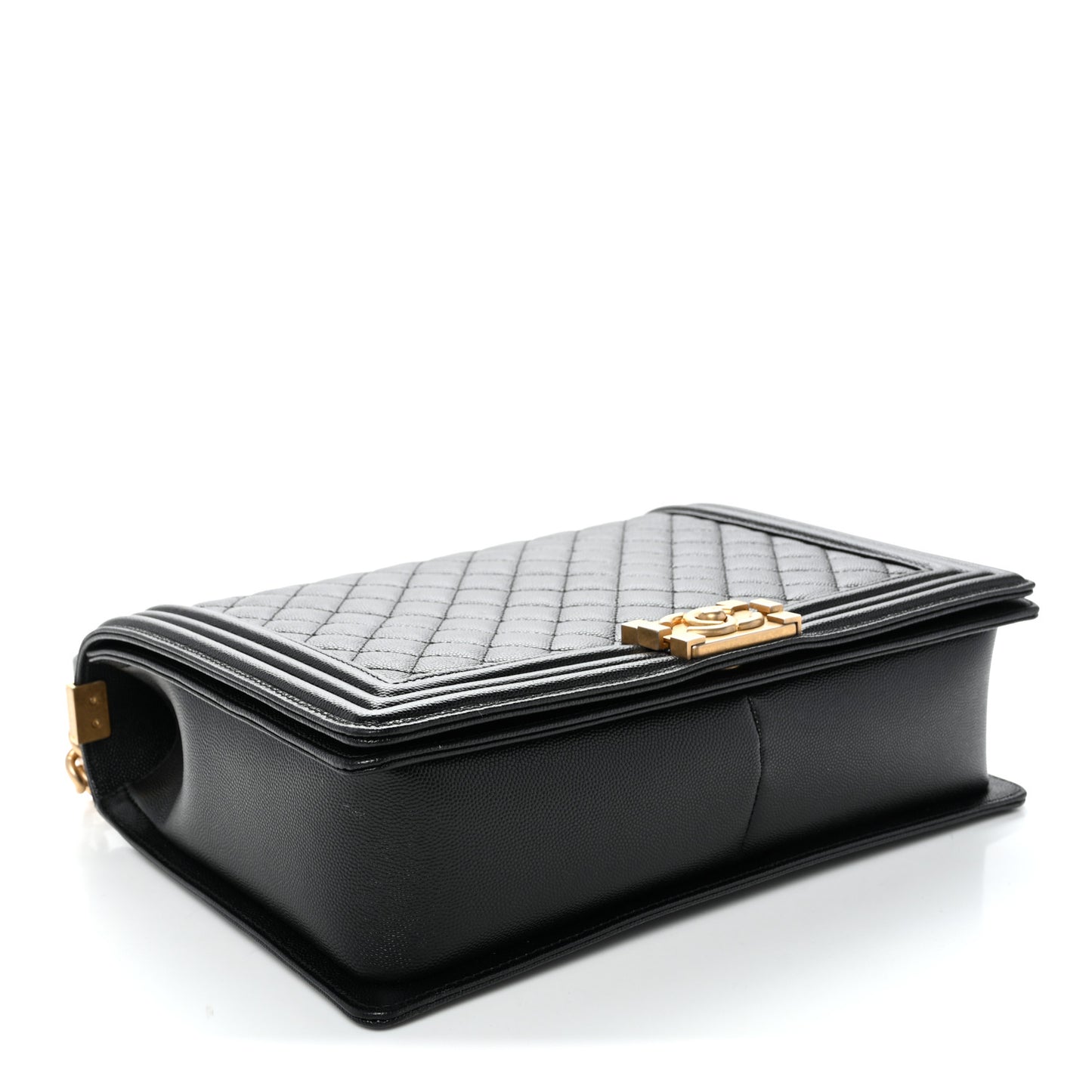 Caviar Quilted Large Boy Flap Black
