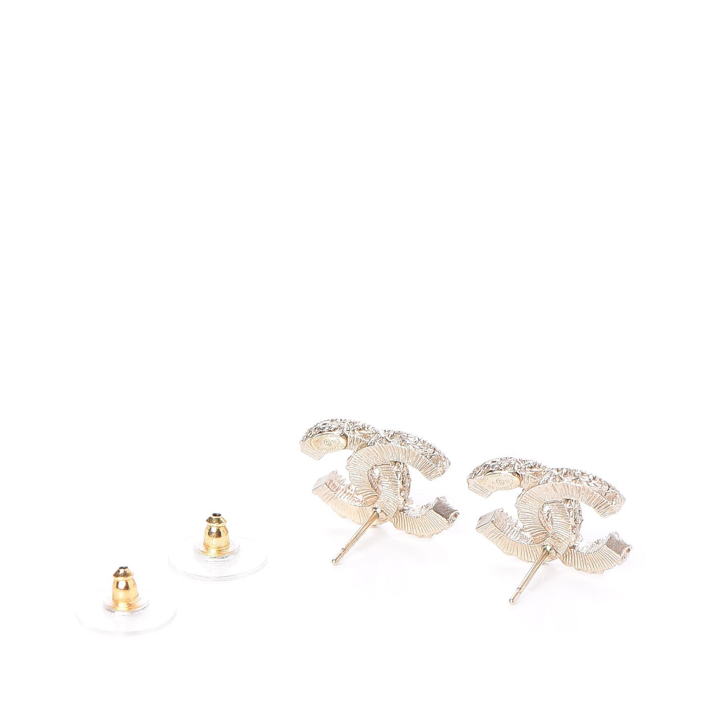 Enamel CC Baroque Earrings Black Gold
