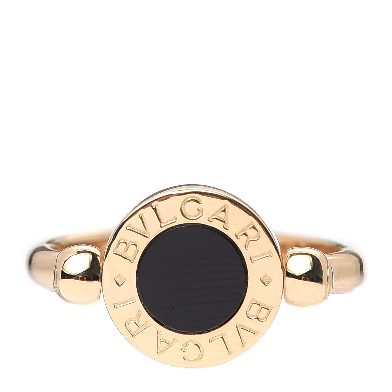 Bulgari 18K Yellow Gold Onyx Coral BVLGARI BVLGARI Ring 50 5.25 3 of 5