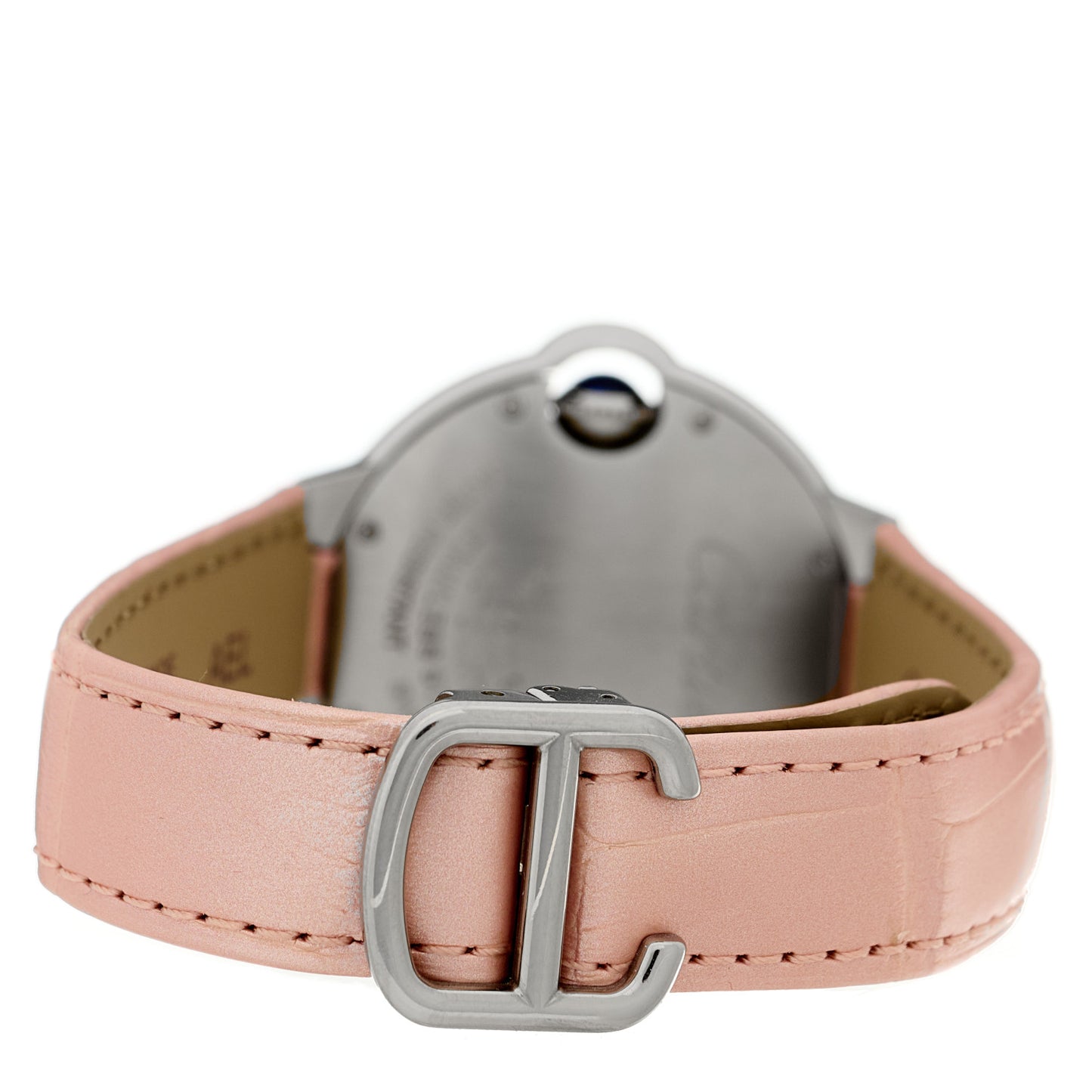 Stainless Steel Alligator 33mm Ballon Bleu De Cartier Automatic Watch Pink