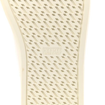 Hermes Calfskin Mens Quicker Sneakers 45 White Orange 6 of 9