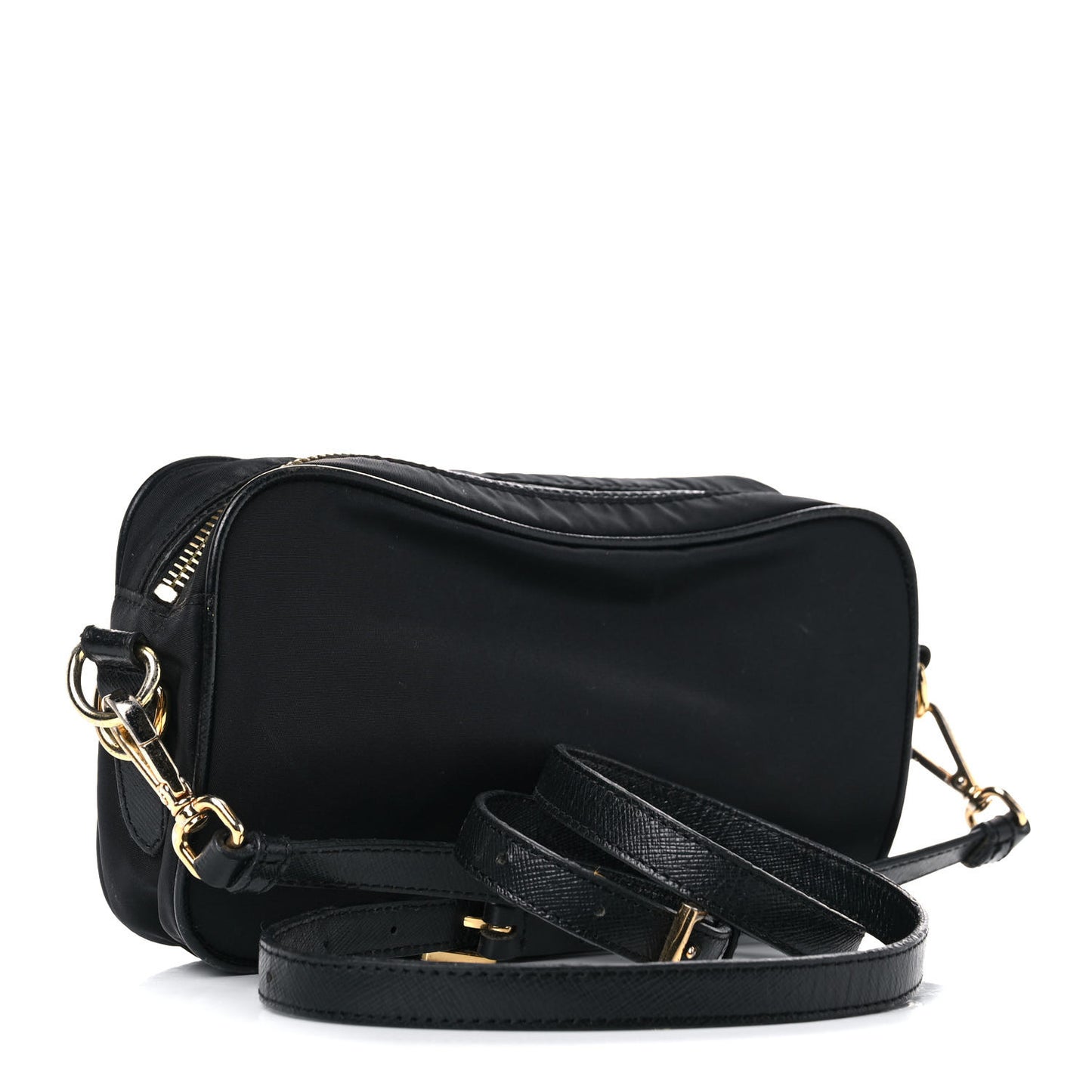 Tessuto Nylon Saffiano Small Crossbody Bag Black