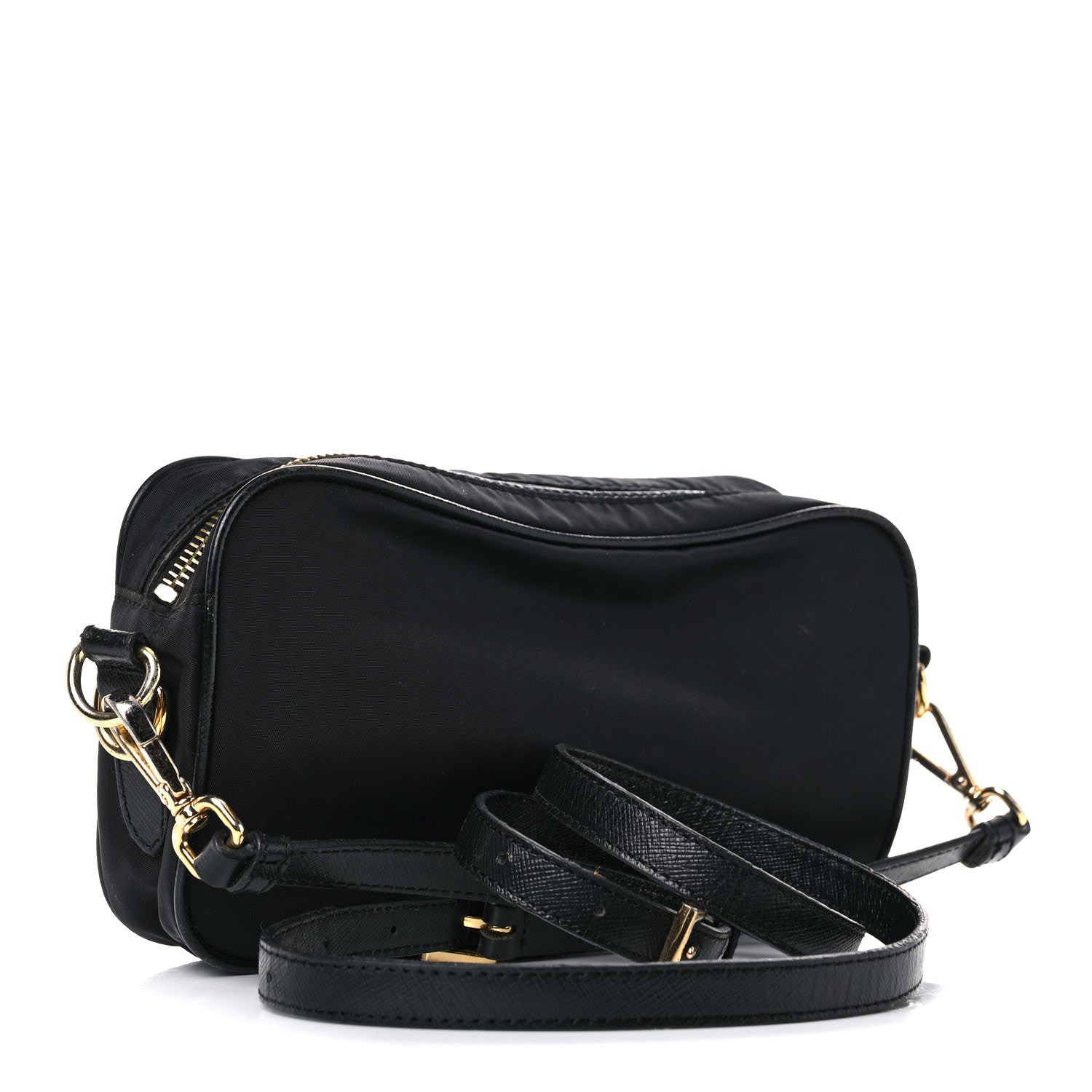 Prada Tessuto Nylon Saffiano Small Crossbody Bag Black 2 of 25