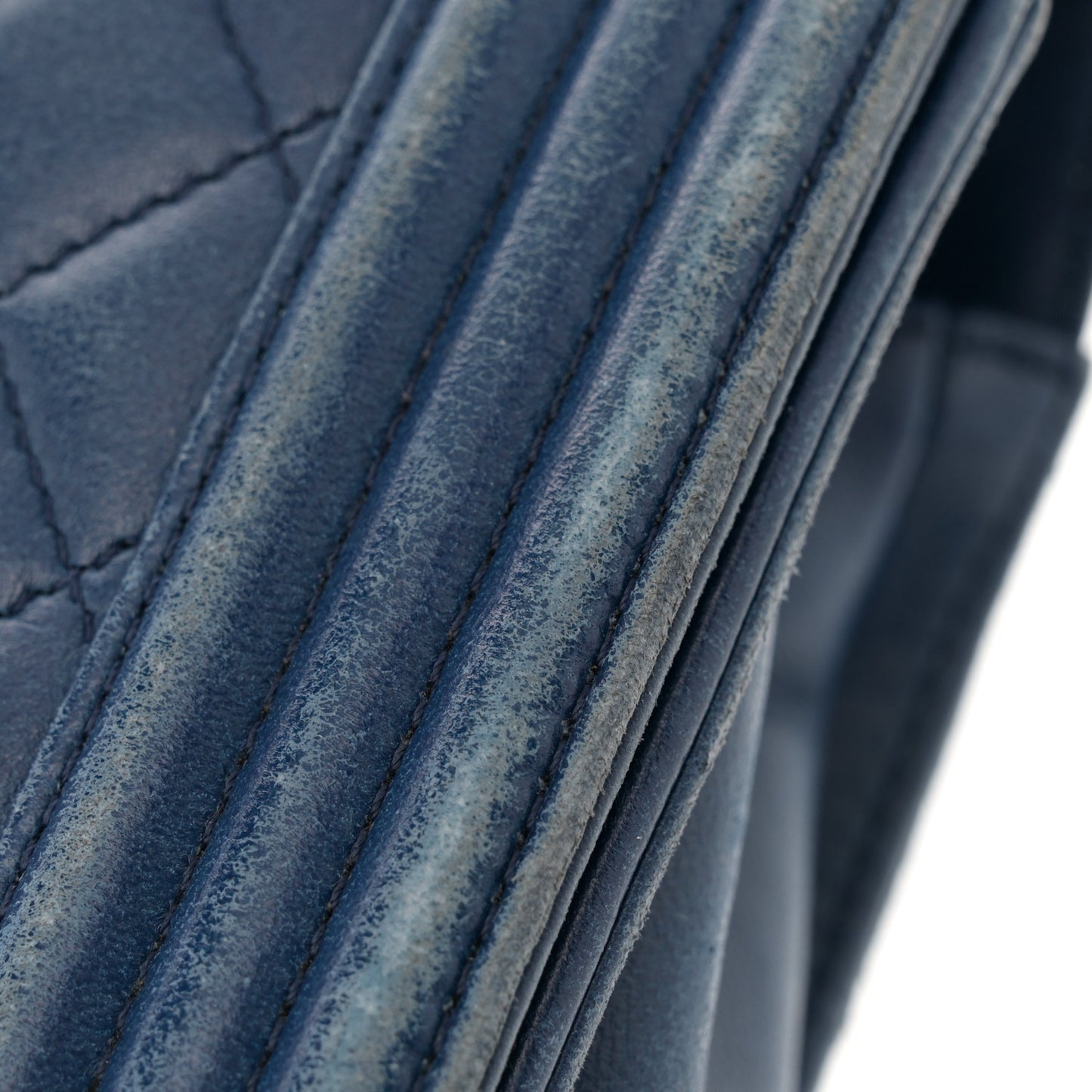 Lambskin Quilted New Medium Boy Flap Blue