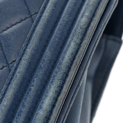 Chanel Lambskin Quilted New Medium Boy Flap Blue 16 of 17