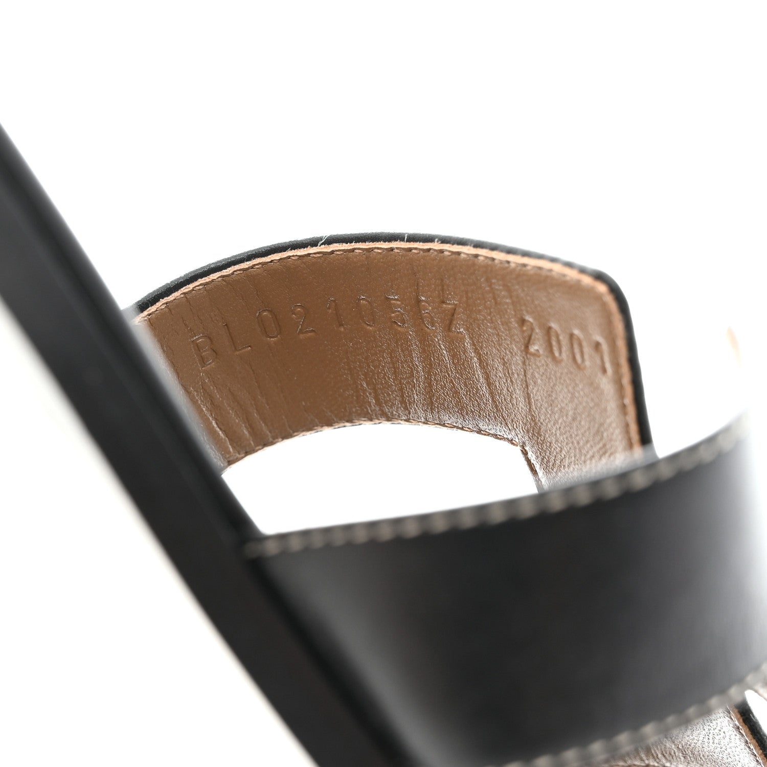 Hermes Box Calfskin Oran Sandals 39.5 Black 6 of 9