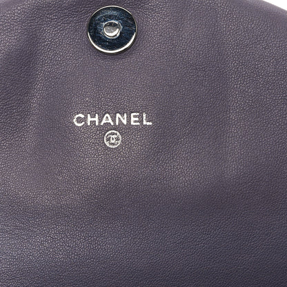 Chanel Lambskin Half Moon Wallet on Chain WOC Light Grey 6 of 11