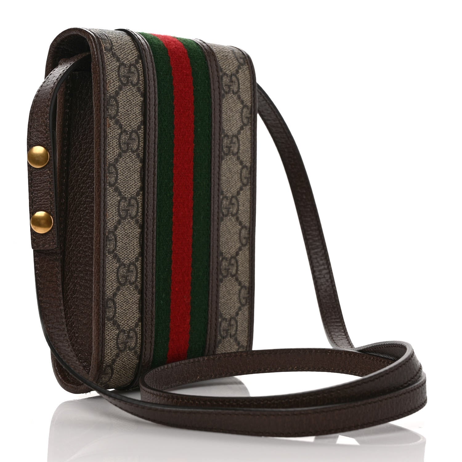 Gucci GG Supreme Monogram Web Mini Ophidia Crossbody Bag Beige New Acero 3 of 9