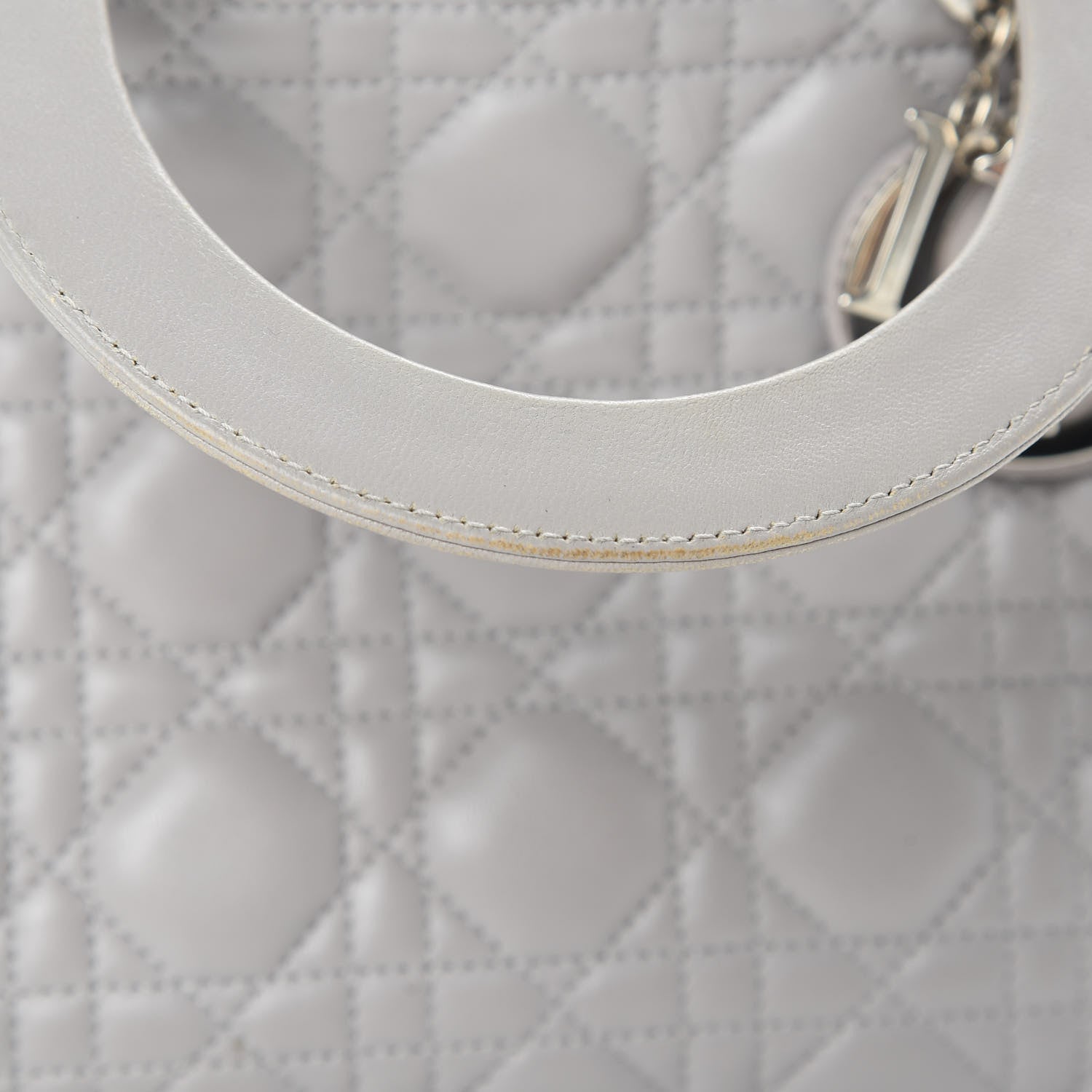 Christian Dior Lambskin Cannage Medium Lady Dior Grey 12 of 13