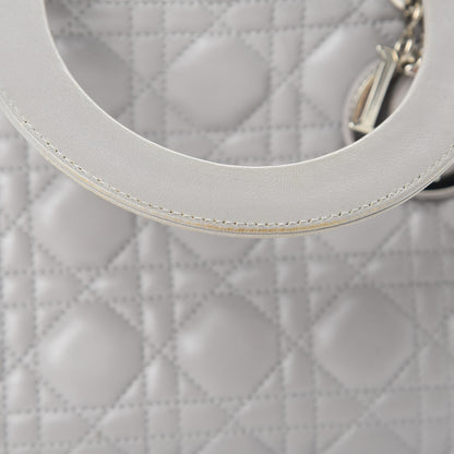 Christian Dior Lambskin Cannage Medium Lady Dior Grey 12 of 13