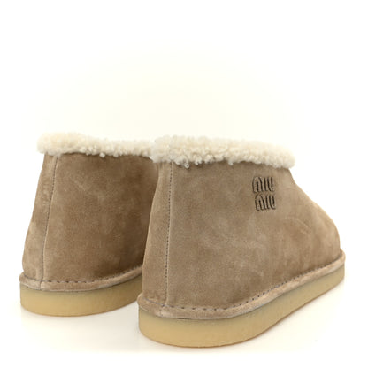 Miu Miu Shearling Suede Ankle Boots 40 Deserto 5 of 10