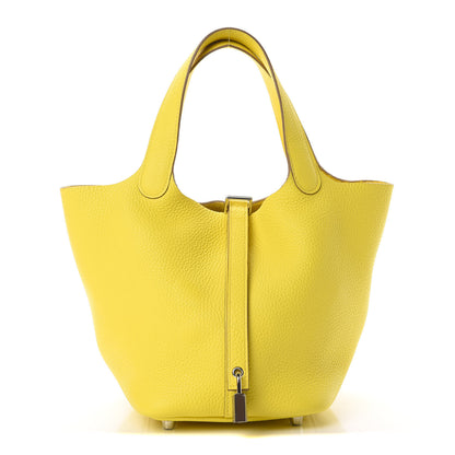 Hermes Taurillon Clemence Picotin Lock 18 PM Lime 1 of 11