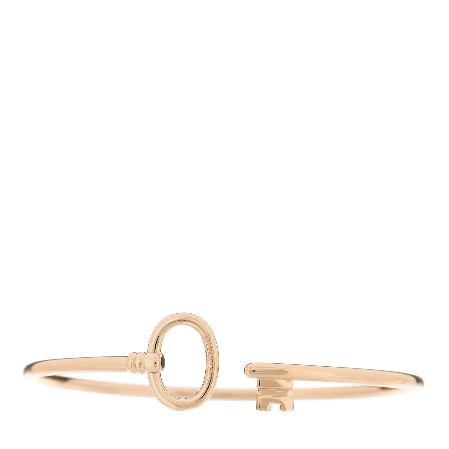 Tiffany 18K Rose Gold Keys Wire Bracelet 1 of 4