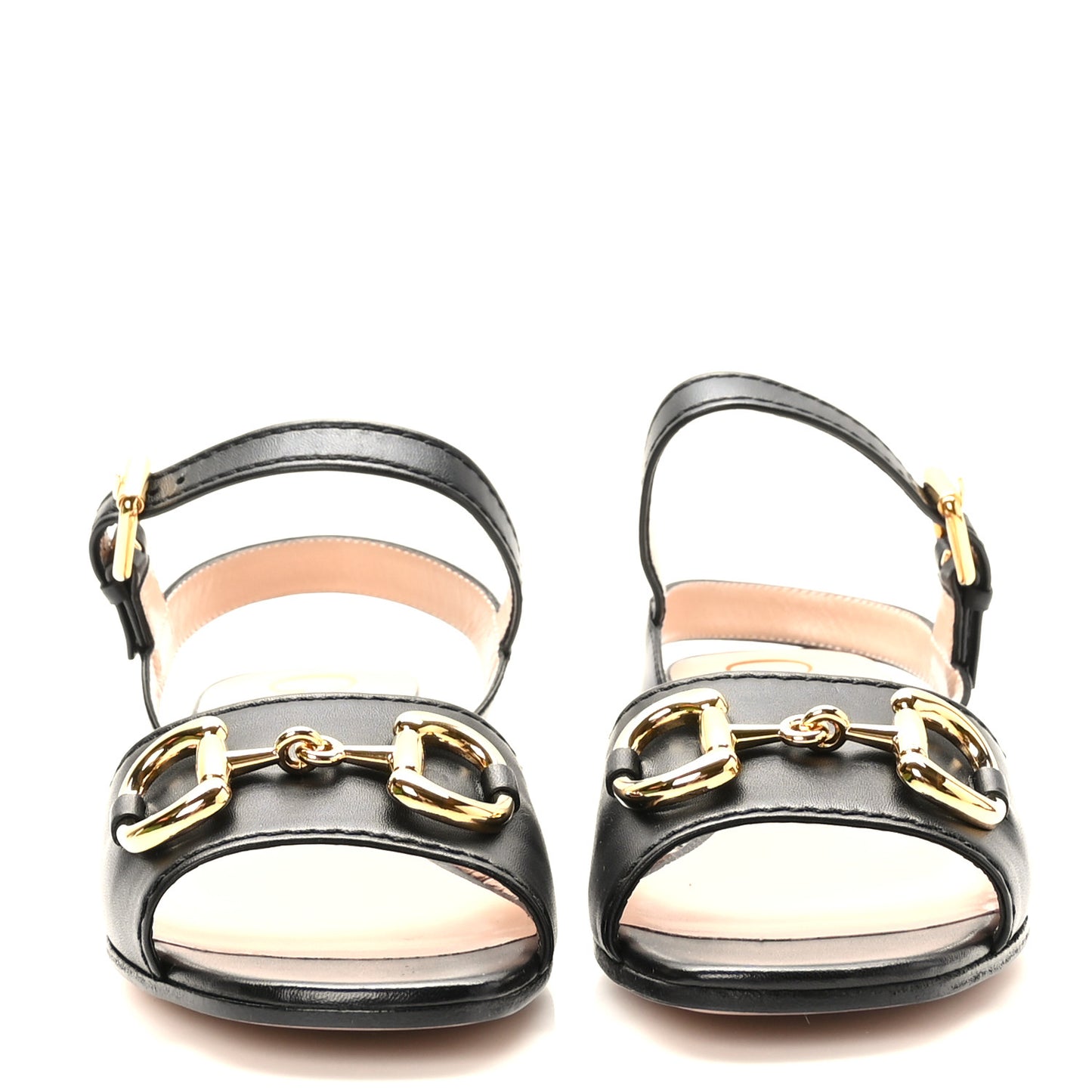 Nappa Charlotte Horsebit Block Heel 45mm Sandals 36.5 Black