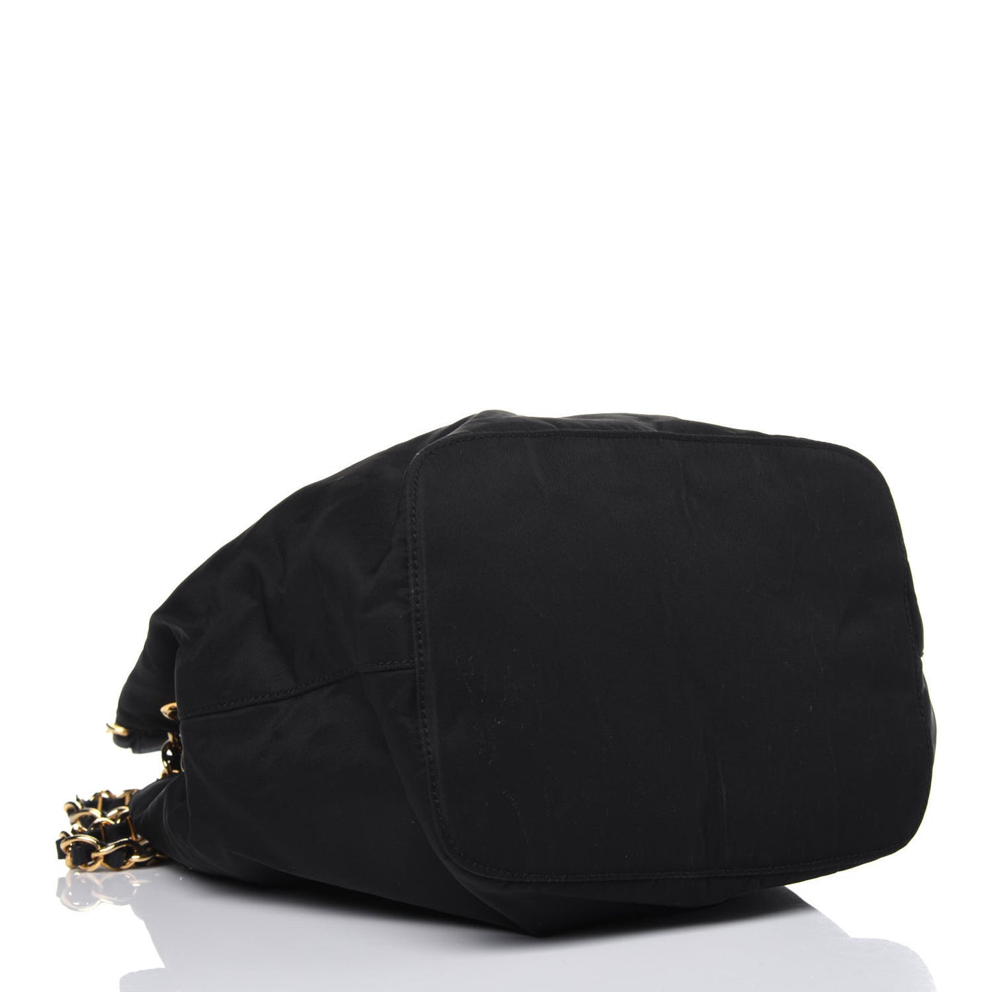 Nylon Tessuto Acciaio Chain Shoulder Bag Black