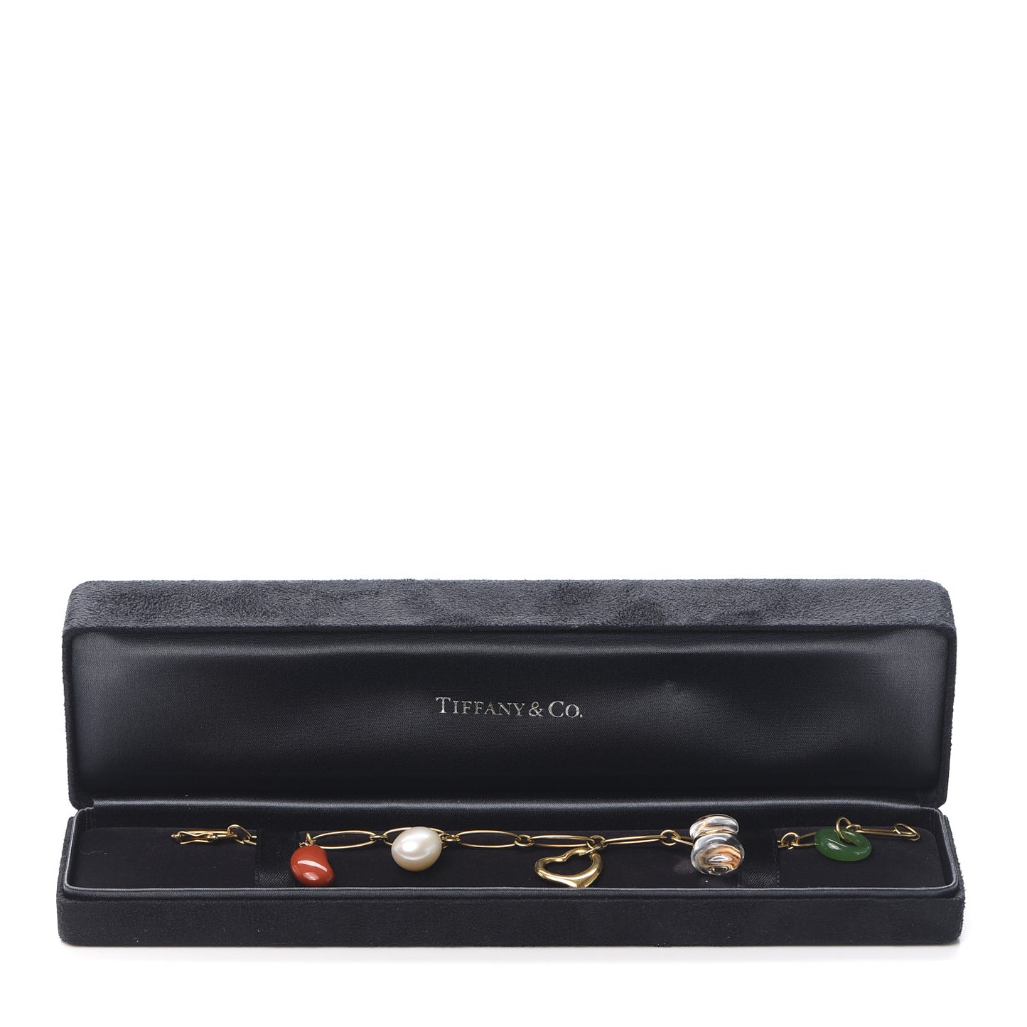 18K Yellow Gold Elsa Peretti Five Stone Charm Bracelet